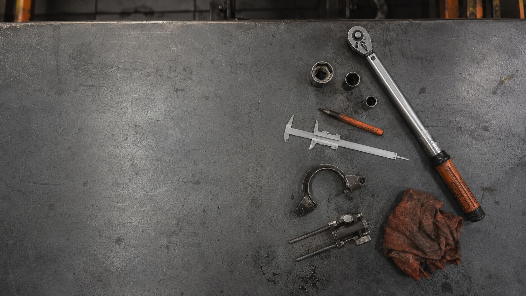 Generated supporting visual. Mechanic's tool bench. Not Dieselman tools.